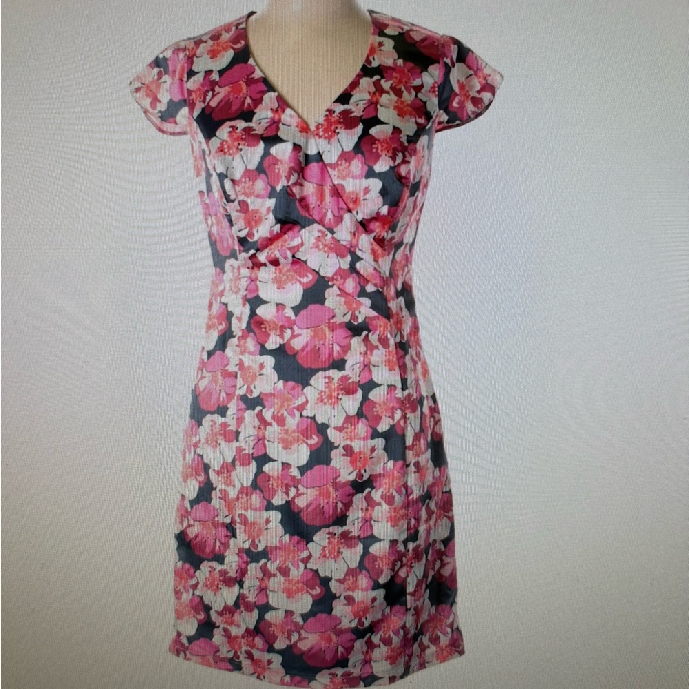 Pink and Orange Flutter Sleeve Sheath Dress for Weddings